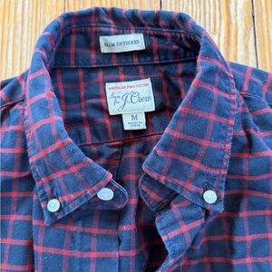 J. Crew Navy and Red Checkered Shirt
